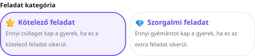 Kötelező és szorgalmi feladat választása a feladat-hozzáadás párbeszédablakban